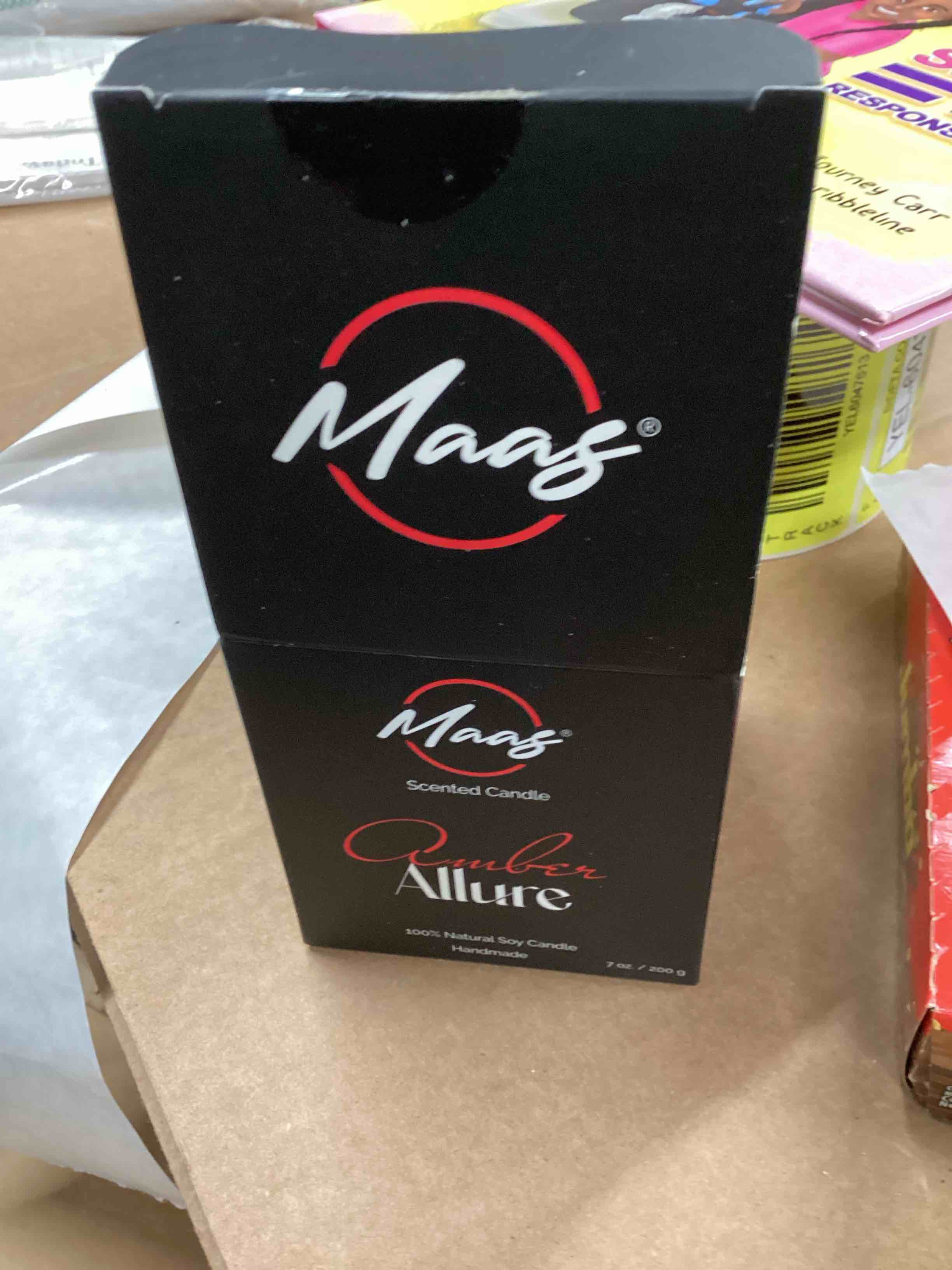 Maas Scented Handcrafted Soy Wax Candle Jar - Decorative Scented Candle - Made of Natural Soy Wax for A Clean, Long Burning Time - Relaxing Decorative Gift for Home, Birthday, Christmas - White Tea