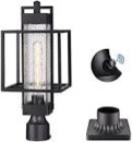 Osimir Dusk to Dawn Outdoor Post Lights, Large Exterior Lamp Post Light Fixture with Pier Mount Base, Black Cast Aluminum, OS-3008