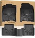 3W Floor Mats&Cargo Liner Fit Toyota Sienna 2021-2023 (Only for 7 Seat Without Spare Tire) TPE All Weather Custom Fit Floor Liner for Sienna 1st, 2nd and 3rd Row and Trunk Without Spare Tire, Black