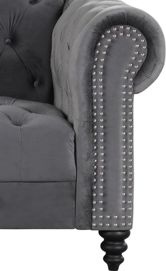 Velvet Fabric Modern Sofa Arm Set of 2 -Gray 2703-ARM-GREY ( 2 ARMS ONLY )