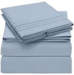 Mellanni Queen Sheet Set - 4 PC Iconic Collection Bedding Sheets & Pillowcases - Extra Soft, Cooling Bed Sheets - Deep Pocket up to 16 inch - Wrinkle, Fade, Stain Resistant (Queen, Blue Hydrangea)