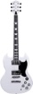 Leo Jaymz 39 Inch Double Cut Solid Body Electric Guitar - Poplar Wood Bodyï¼ŒMaple Neck and Composite Ebony Fretboard (DC White)