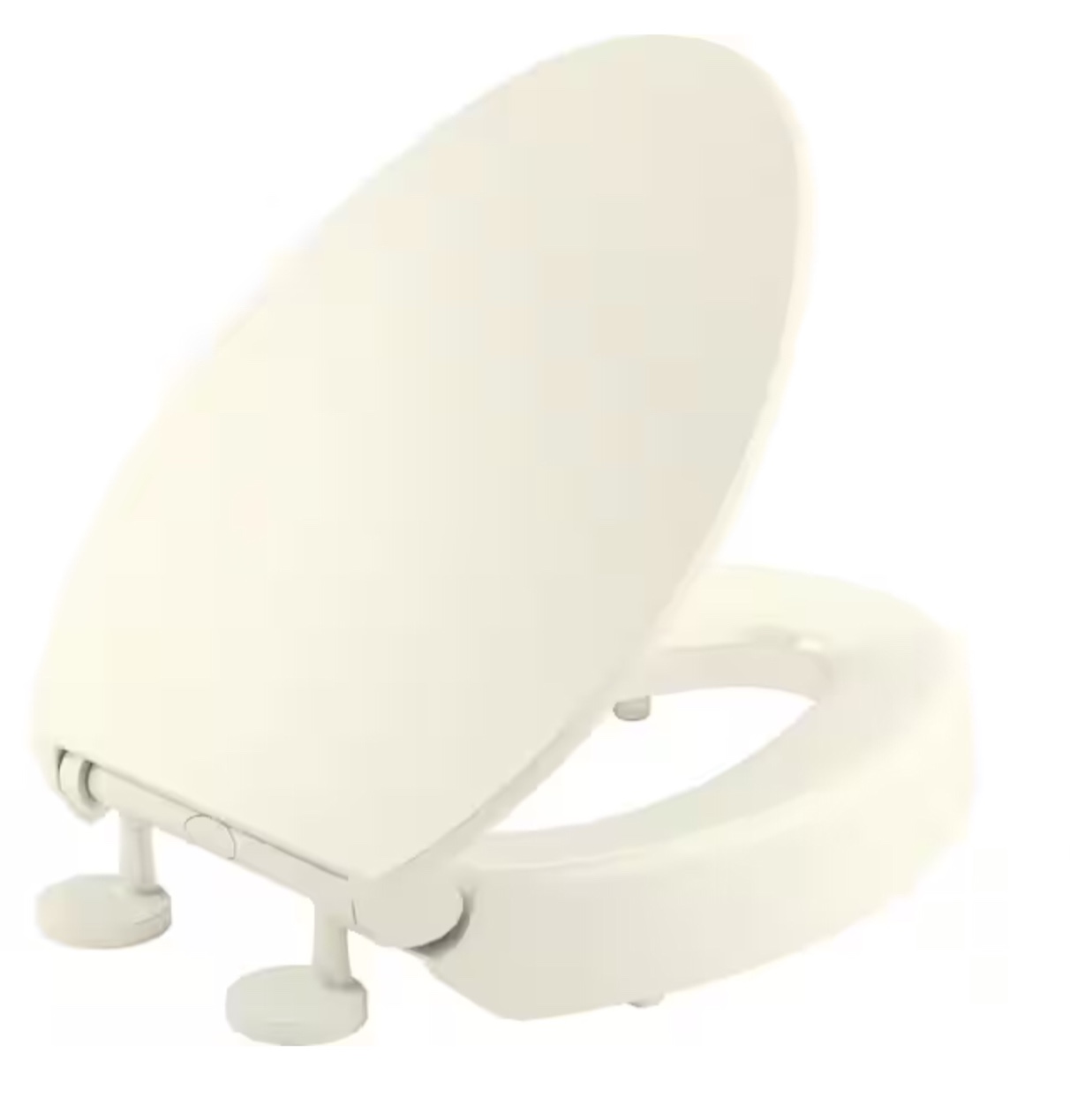 Hyten Elevated Quiet-Close Elongated Toilet Seat, Biscuit