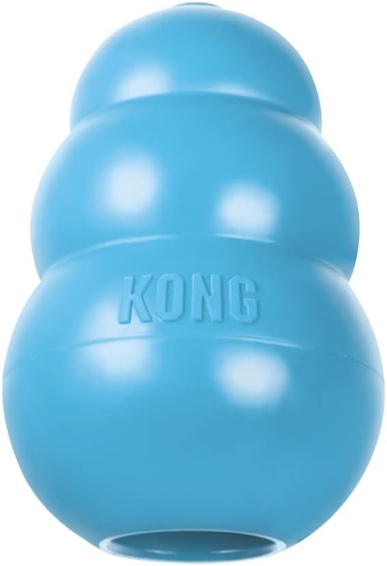 KONG - Puppy Toy Natural Teething Rubber - Fun to Chew, Chase and Fetch - for Large Puppies - Blue