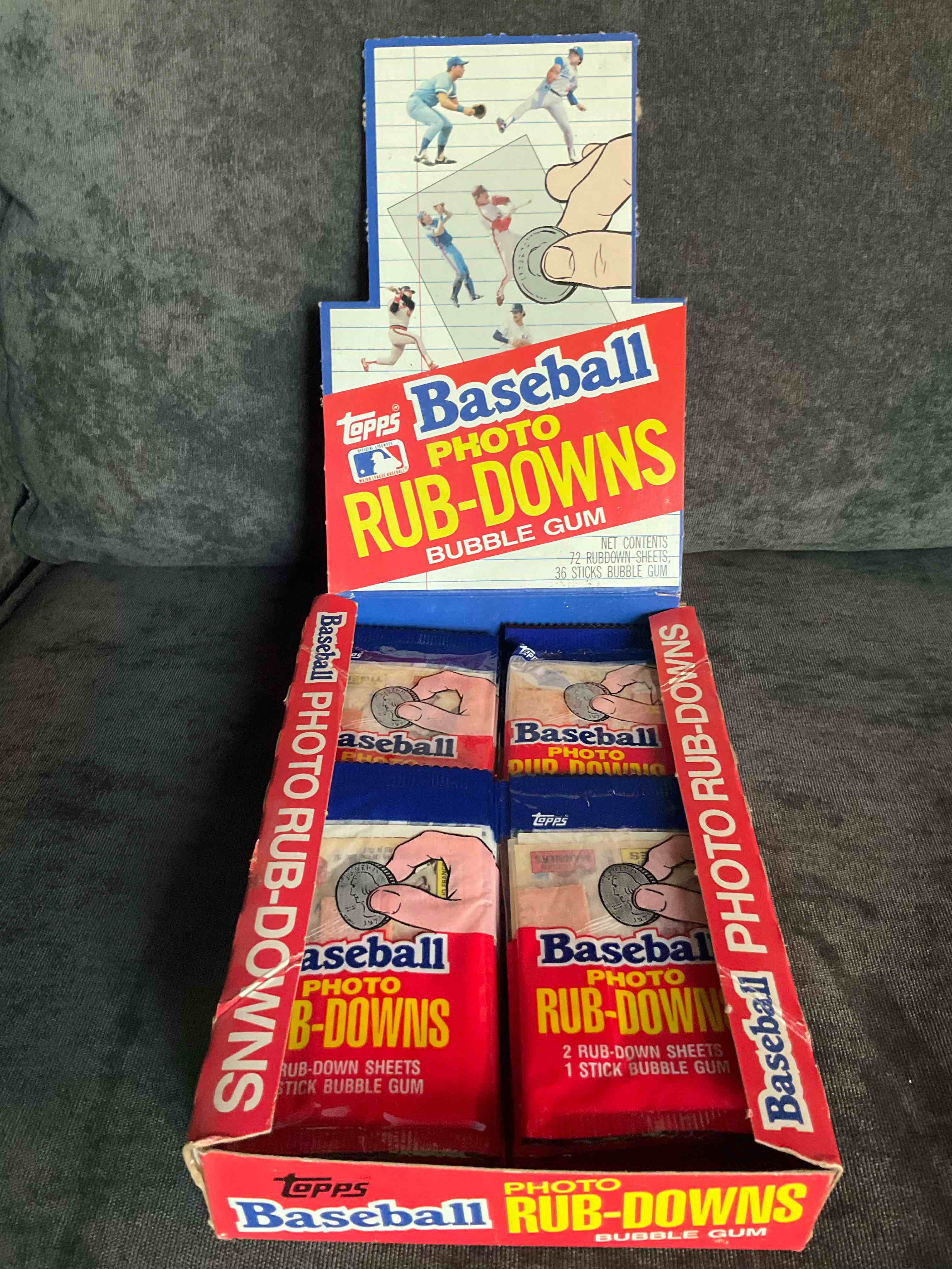 1984 Rare Baseball History! Search For You Favorite Vintage Team & Stars With These Sealed 1984 Baseball Rub-Down Graphic Card Packs, Direct From The Original Retail Case! Each Pack Contains Two Rub-Down Cards That When Scribbled Over Produce Super Cool Baseball Team & Player Graphics On Multiple Services. Rare Baseball History... Which Team & Players Will You Get? Potential Of Finding Don Mattingly, Gary Carter, Mike Schmidt & So Many More!
