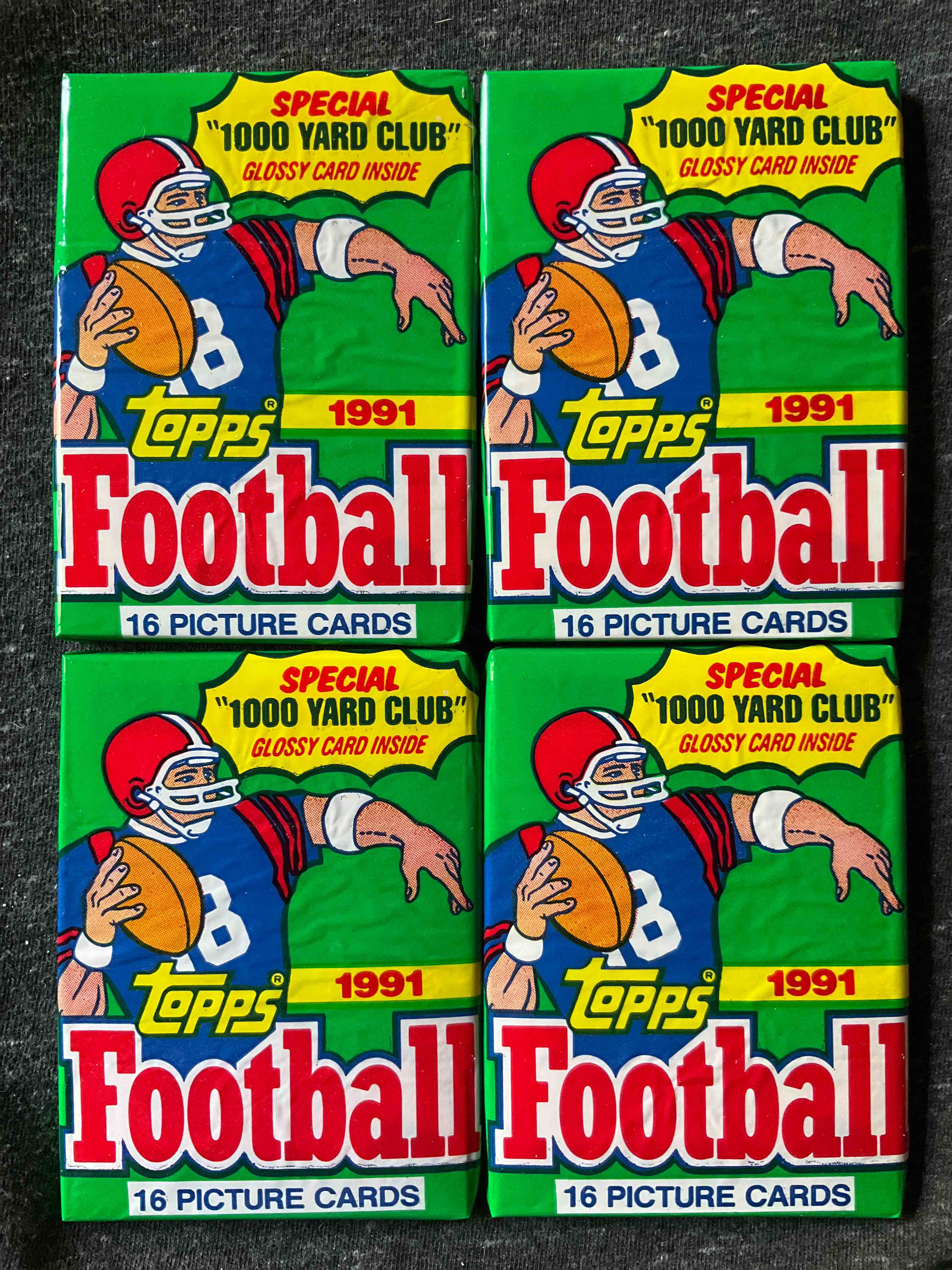 1991 Topps Football Unopened Wax Packs, Direct From Original Box! Look For Valuable Emmitt Smith, Joe Montana & Jerry Rice Cards!  