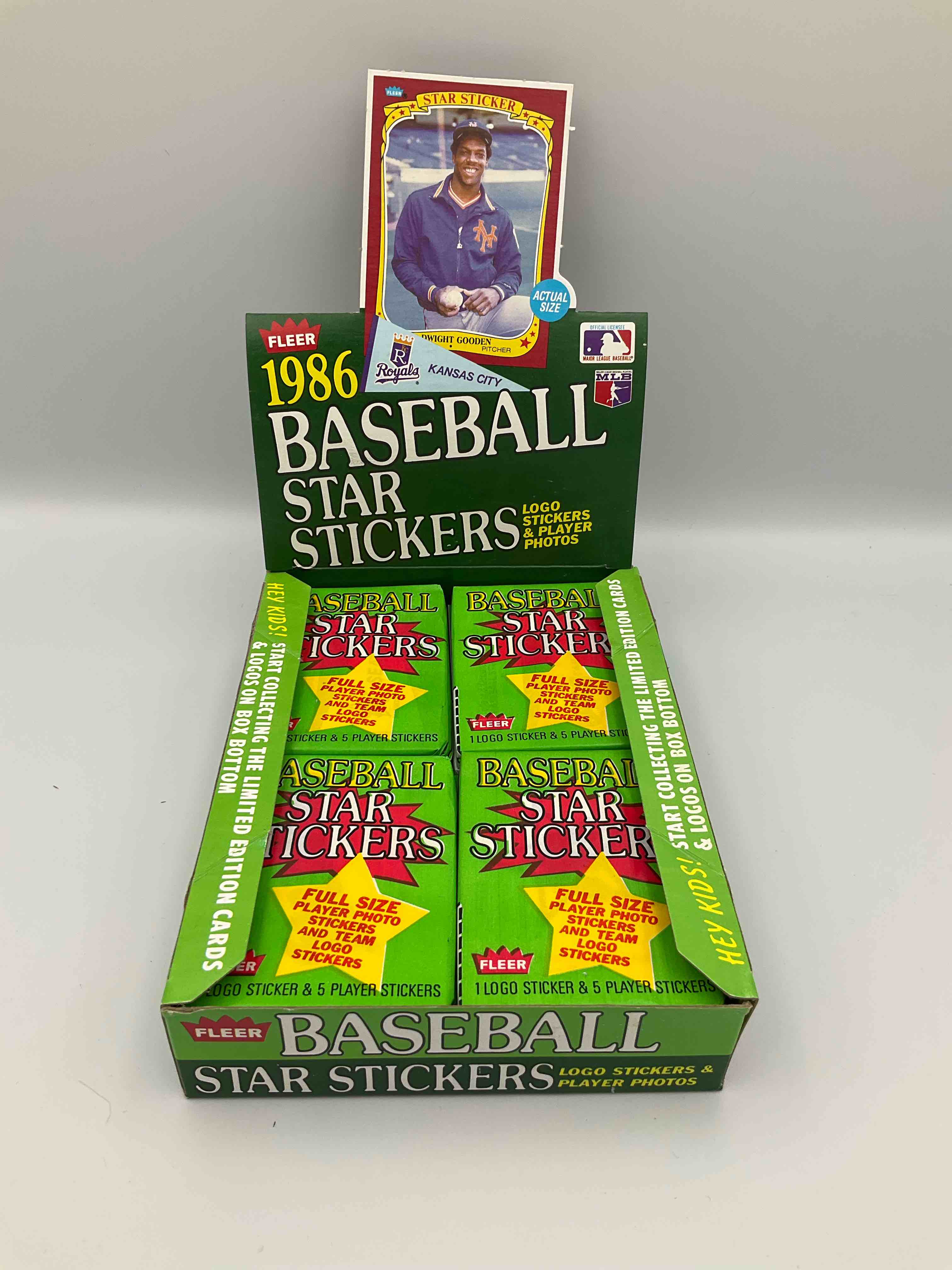 1986 Fleer Baseball History! Rare 1986 Sports Card Collectible Sticker Wax Packs, Direct From Original Sealed Retail Case. Each Pack Contains One Team Logo & Five Player Stickers. Get Your Hands On Baseball History, Drying Up Fast!