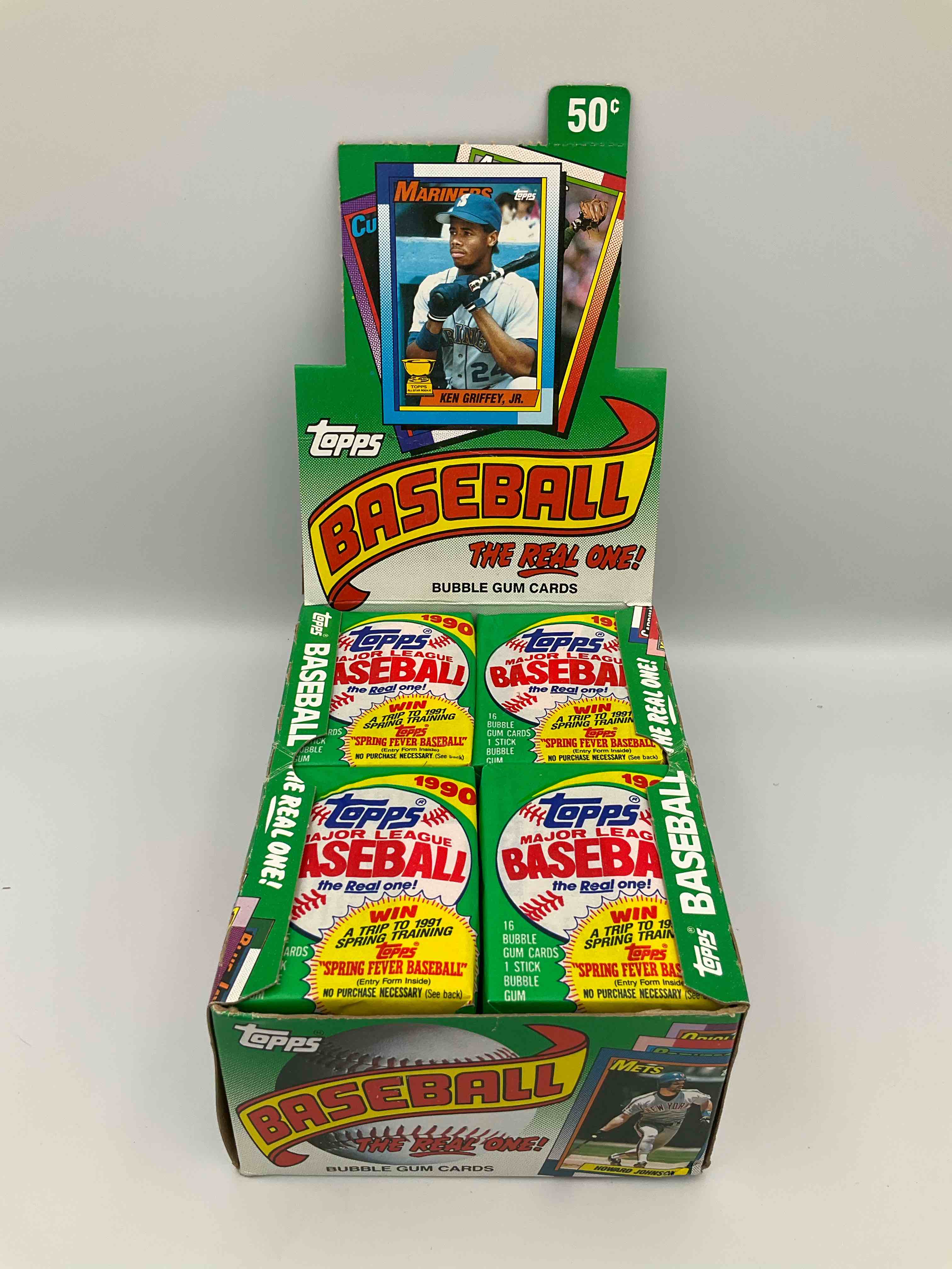 1990 Topps Baseball Unopened Sports Card Wax Pack, Direct From Original Retail Case! Search For Card Collectibles Like “The Big Hurt" Frank Thomas Valuable Rookie & Error Cards (Error Cards Valued At $1,000 And Up!), & Early Ken Griffey Jr. All Star Rookie Card #336 (PSA 10 Value $350+) & So Much More!
