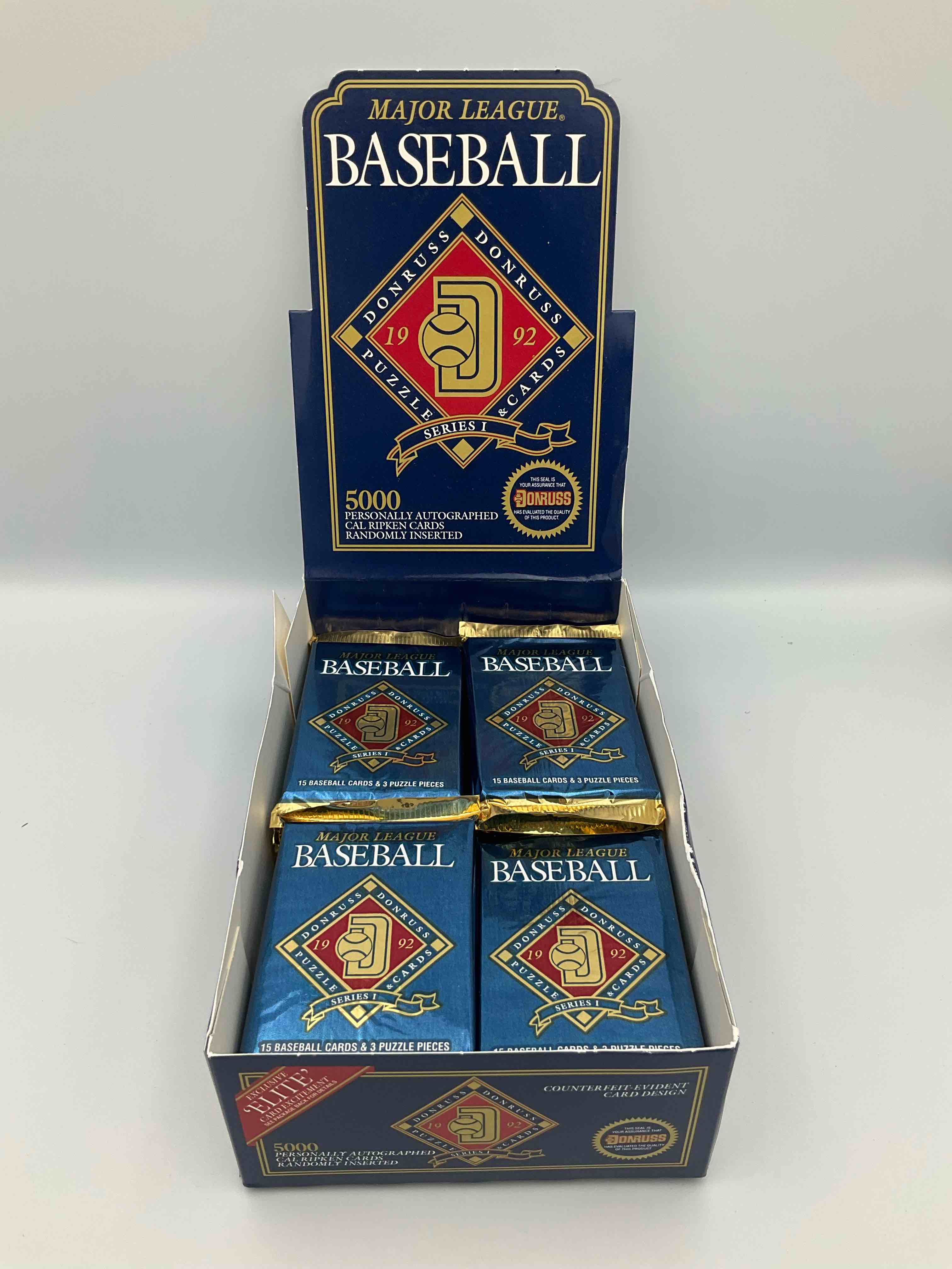 1992 Donruss Baseball Series One Unopened Sealed Sports Card Pack, Direct From Original Sealed Retail Case! Search for Valuable Cards From Ricky Henderson & Nolan Ryan & So Much More! also, Search For 1 of 5000 Personally Autographed Cal Ripken Jr. Cards Randomly Inserted!