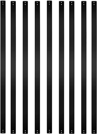 Myard 42 Inches Estate Hollow Square Iron Deck Balusters with Screws for Facemount Decking Railing Porch Fence (25-Pack, Matte Black)