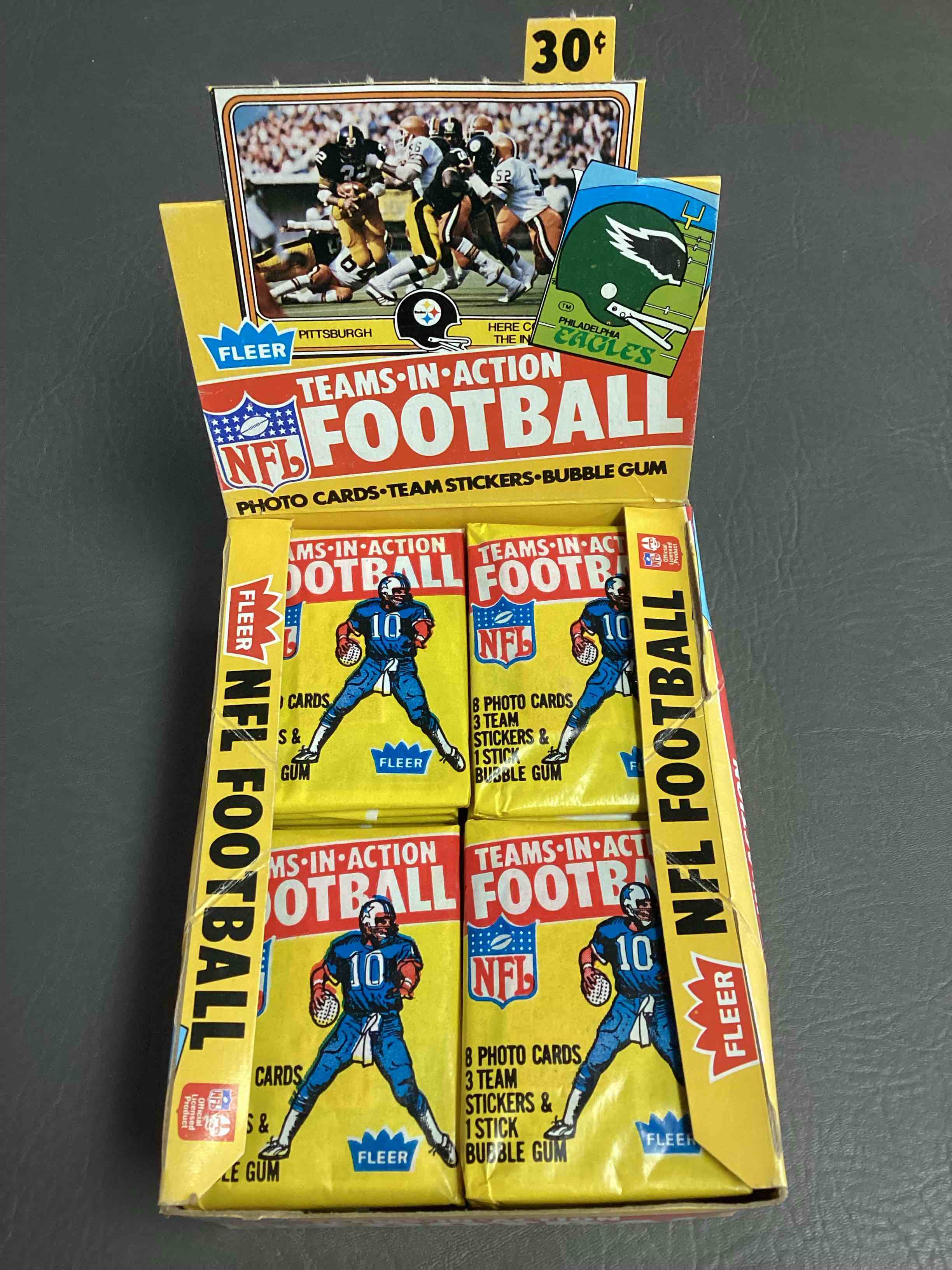 1981 Football History! Own An Incredibly Rare Piece Of Football Past! 1981 Fleer Football Unopened Teams In Action Wax Pack, Direct From Original Retail Case Impossible To Find And Exceptionally Rare, Search For Your Favorite Team In Serious Retro-Style! Excellent Condition, A Football Lover's Gem!