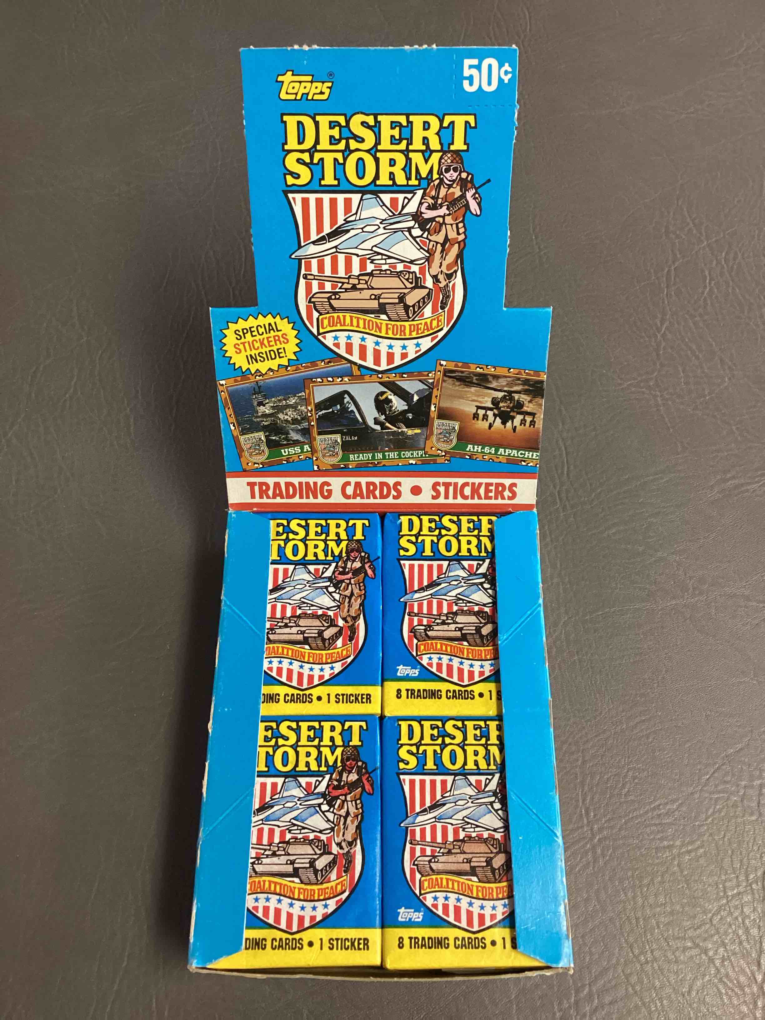 Calling Veterans! Awesome 1991 Desert Storm Coalition For Peace Unopened Wax Pack, Direct From Original Sealed Retail Case! Great Gift For Veterans!