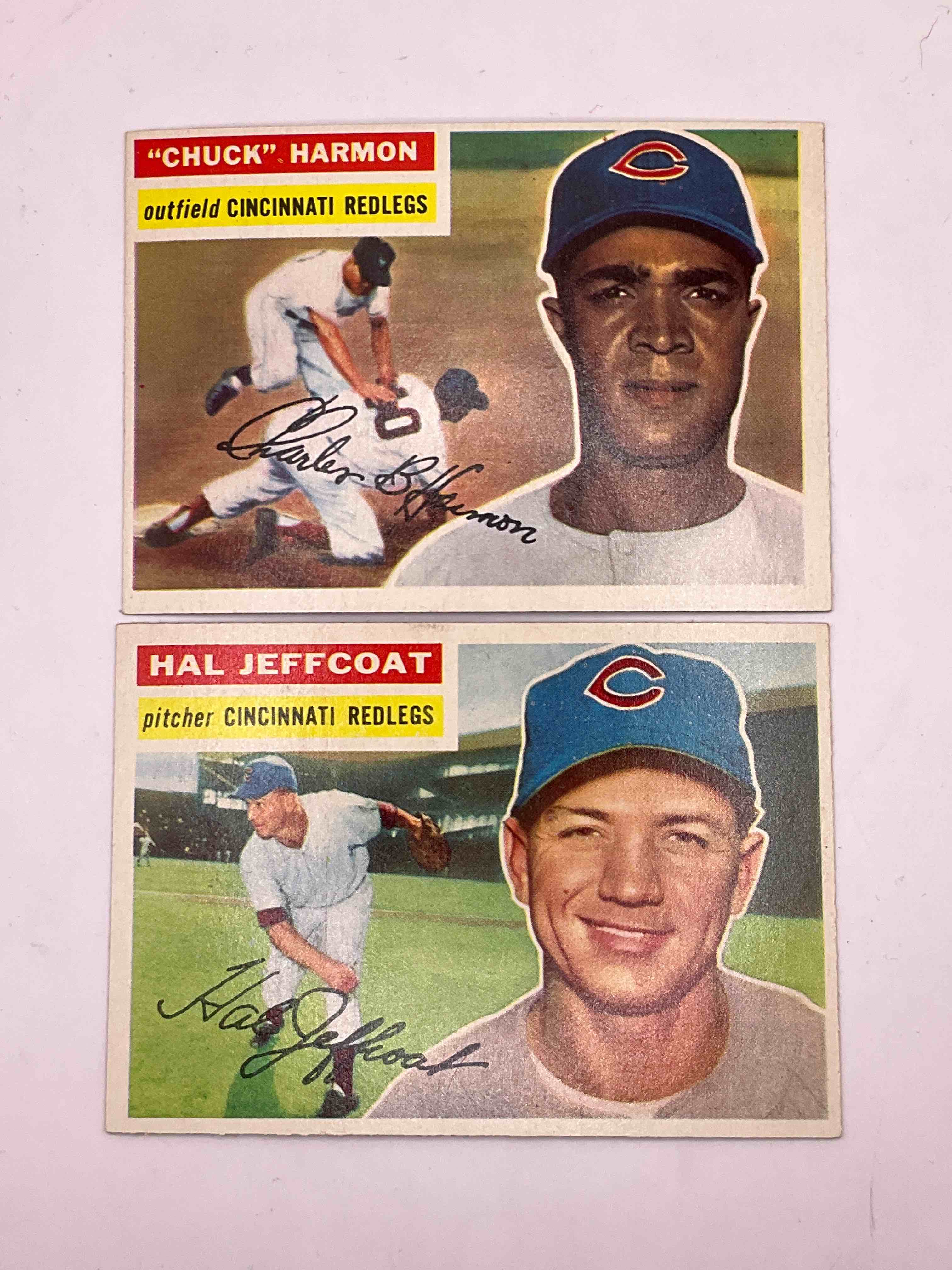 Wow! Vintage Cincinnati Redlegs Cards! 1953 Chuck Harmon Vintage Topps Card & 1953 Hal Jeffcoat Vintage Topps Card!