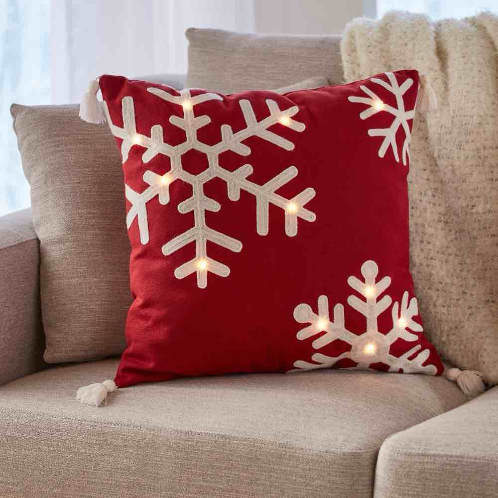 The Twinkling Musical Snowflake Pillow