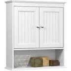 Spirich Bathroom Cabinet Wall Mounted, Medicine Cabinet Organizer with Glass Doors and Adjustable Shelves, Bathroom Wall Cabinet Over Toilet, White