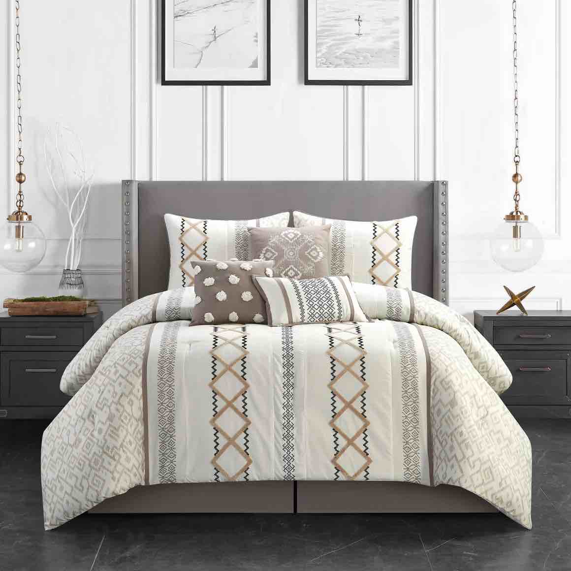 Anthony Taupe Bed-In-A-Bag 15 piece Cal King 