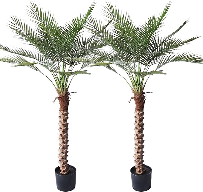 Innoasis Artificial Sago Palm Tree 5FT Large Fake Palm Plant with 18 Trunks Perfect Tall Faux Tree in Pot for Indoor Outdoor House Home Office Garden Modern Decor Housewarming Gift (2Pack)