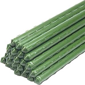 YIDIE Sturdy Metal Garden Plant Stakes 4 Ft Plastic Coated Steel Plant Sticks,Pack of 25