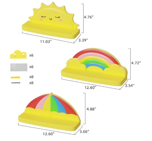 Veluckin Floating Shelves for Kids Room Nursery Wall Decor Display Compact Style for Livingroom Bedroom Bathroom?3 Pack?Q5
