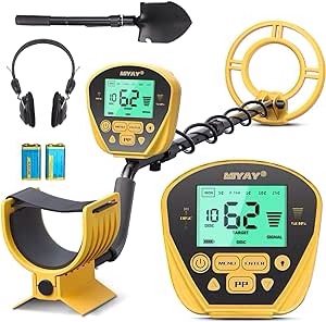 Metal Detector for Adults - Professional Gold and Silver Detector with LCD Display, High Accuracy Waterproof Pinpoint 5 Modes, 10" Coil Lightweight Metales Detectors Stem Adjustable to 60.2"
