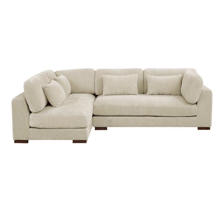 **INCOMPLETE** Basilius 2 - Piece Corduroy Sectional