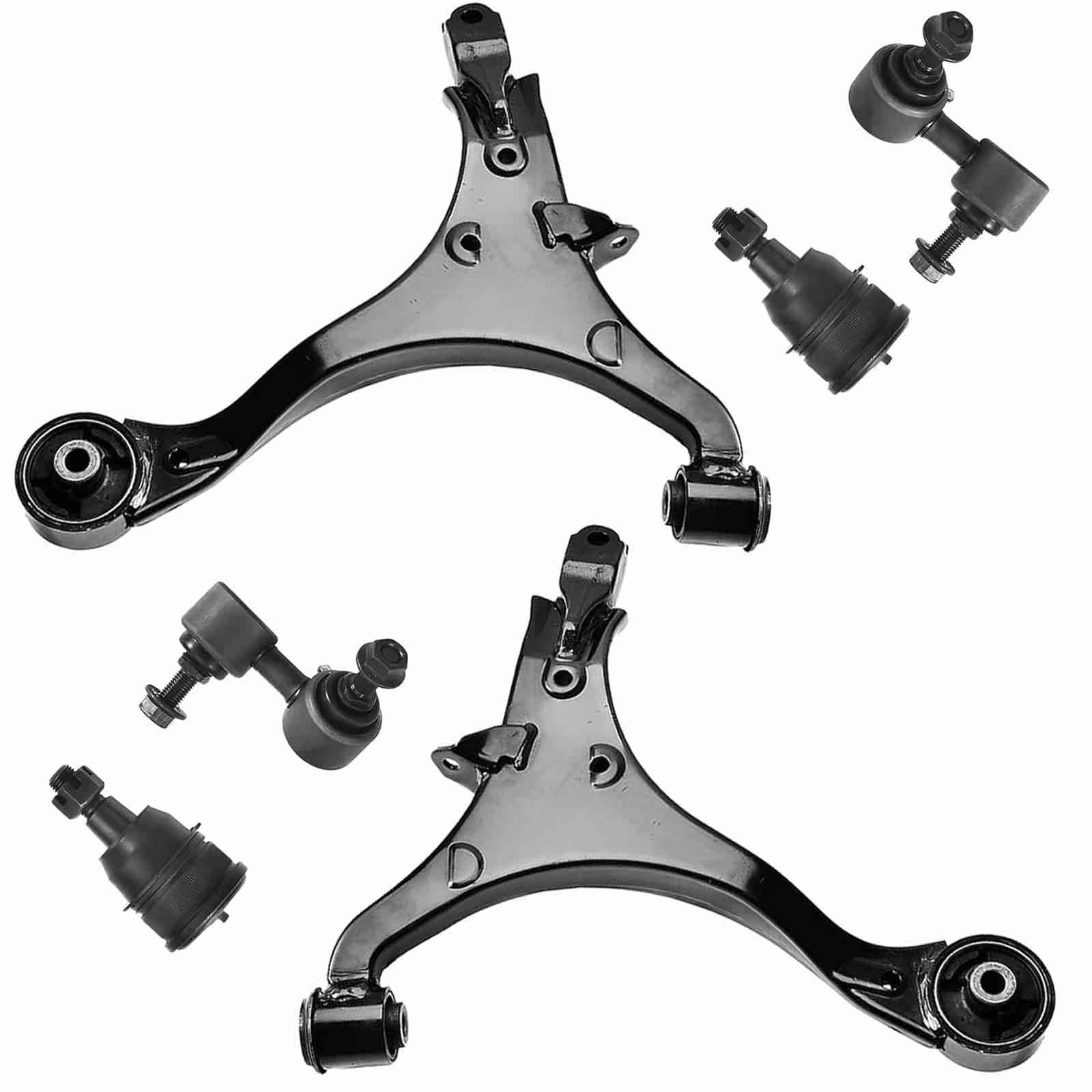 ASTARPRO - Front Lower Control Arms + Lower Ball Joints + Sway Bar Replacement for 2002-2006 Honda CR-V - 6pc Set