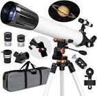 LUVONI Telescope 90mm Aperture 800mm Telescope for Adults with High Powered, Refractor Telescopes for Kids & Beginners, Multi-Coated High Transmission AZ Mount Portable Telescope Includes Carry Bag