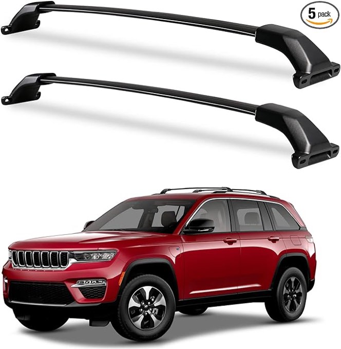 Snailfly Upgraded Crossbars Fit for 2021-2023 Jeep Grand Cherokee L and 2022-2023 Grand Cherokee WL Roof Rack Cross Bars, Max 220 LBS Load Capacity Cargo Accessories