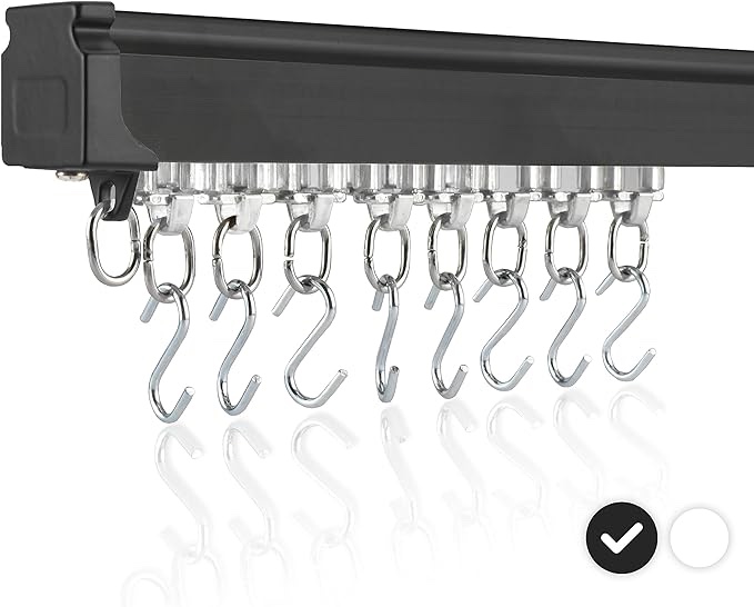 Ceiling Curtain Track Set - 3ft-9.8ft / 3 Meter - Ceiling Track for Curtains-Room Divider Curtain Track Ceiling Mount For Privacy Living Room Bedroom Drop Ceiling Shower-Ceiling Track System - Black 3ft-9.8ft / 3 Meter Black