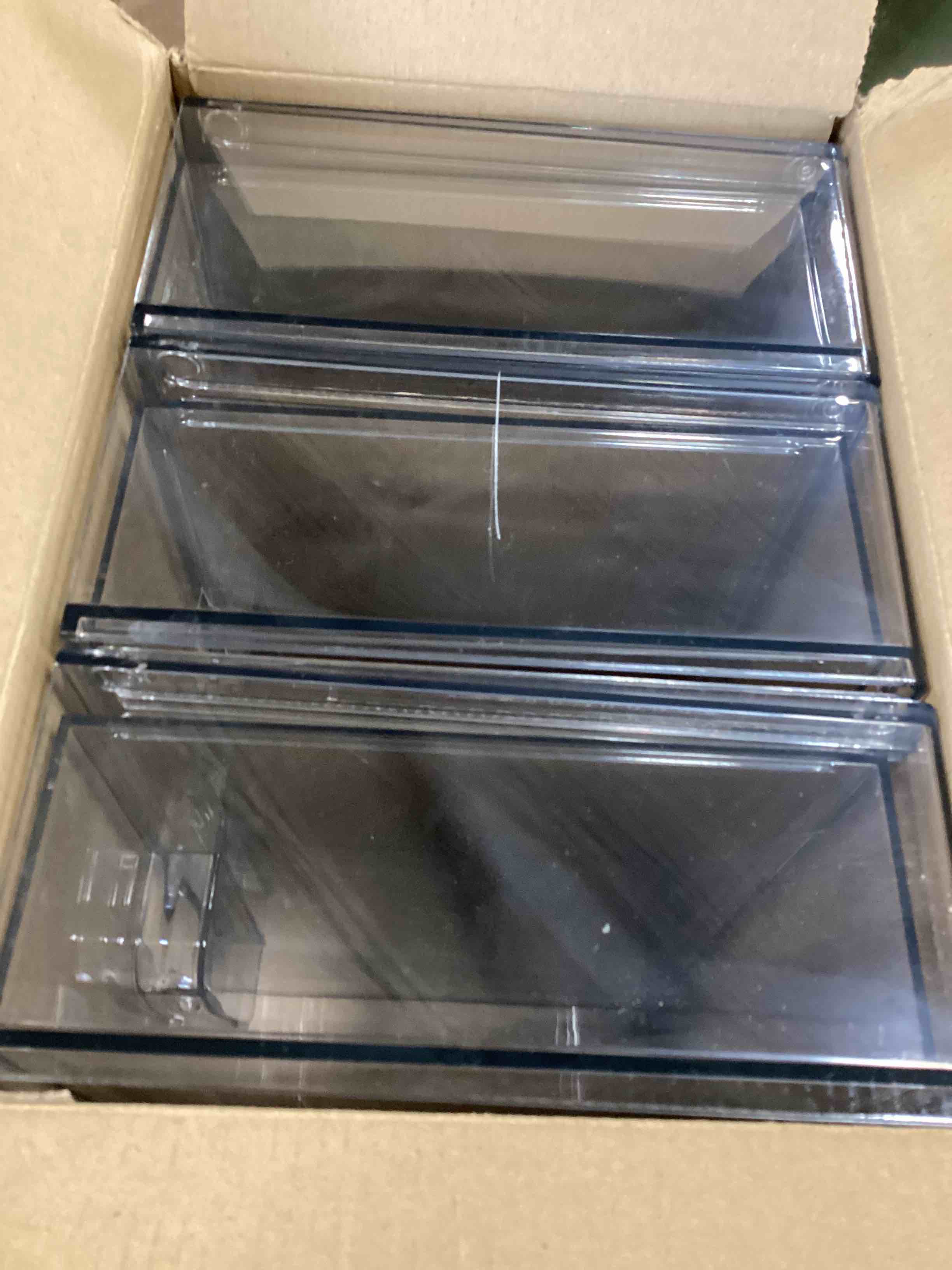 Vtopmart 12''W Clear Stackable Storage Drawers,3 Pack Acrylic Plastic Organizers Bins for Makeup Palettes, Cosmetics, and Beauty Supplies,Ideal for Vanity, Bathroom,Cabinet,Desk Organization