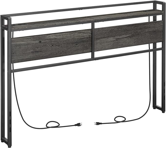 HooBro Queen Size Headboard with 2 Outlets and 4 USB Ports