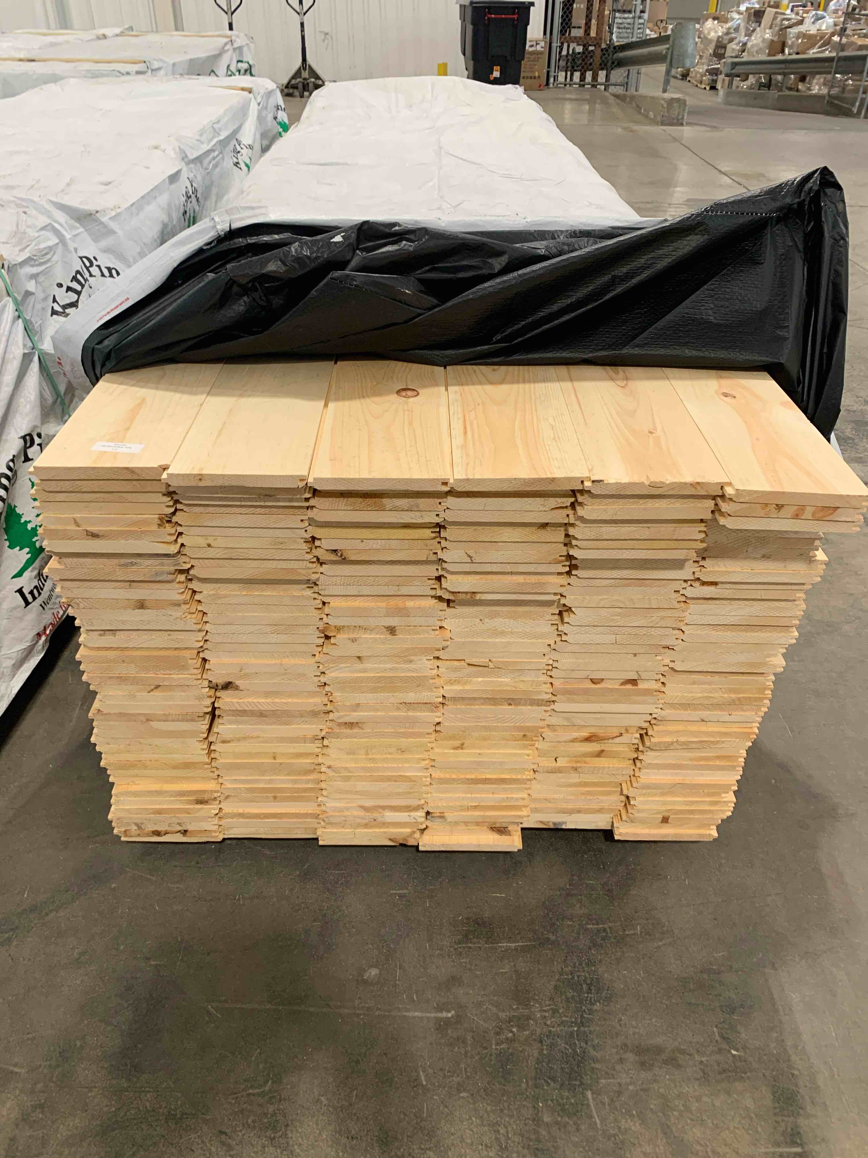 Eastern White Pine 1" x 8" x 16' Tongue and Groove Wall Paneling EWP/WP4 Pattern Outs Industrial