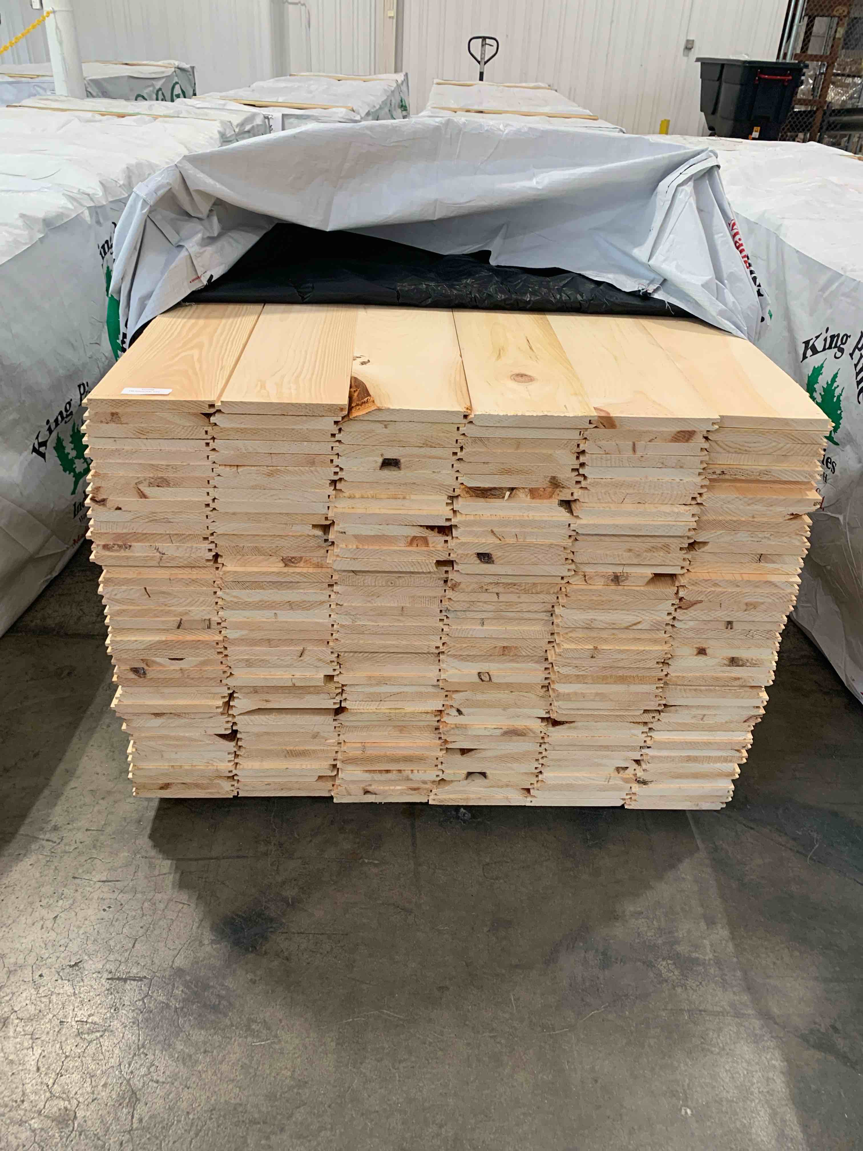 Eastern White Pine 1" x 8" x 12' Tongue and Groove Wall Paneling EWP/WP4 Pattern Outs Industrial