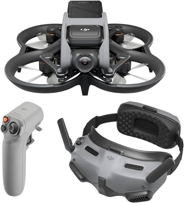 DJI Avata Explorer Combo, First-Person View Drone with Camera 4K, Super-Wide 155° FOV, Includes New RC Motion 2 and Goggles Integra Black, FAA Remote ID Compliant