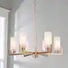 27.5”w 6 Light Modern Farmhouse Chandelier with Frosted Glass Shades