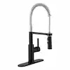Statham Sngle-Handle Coil Spring Neck Pull-Down Sprayer Kitchen Faucet in Dual Finish Stainless Steel and Matte Black