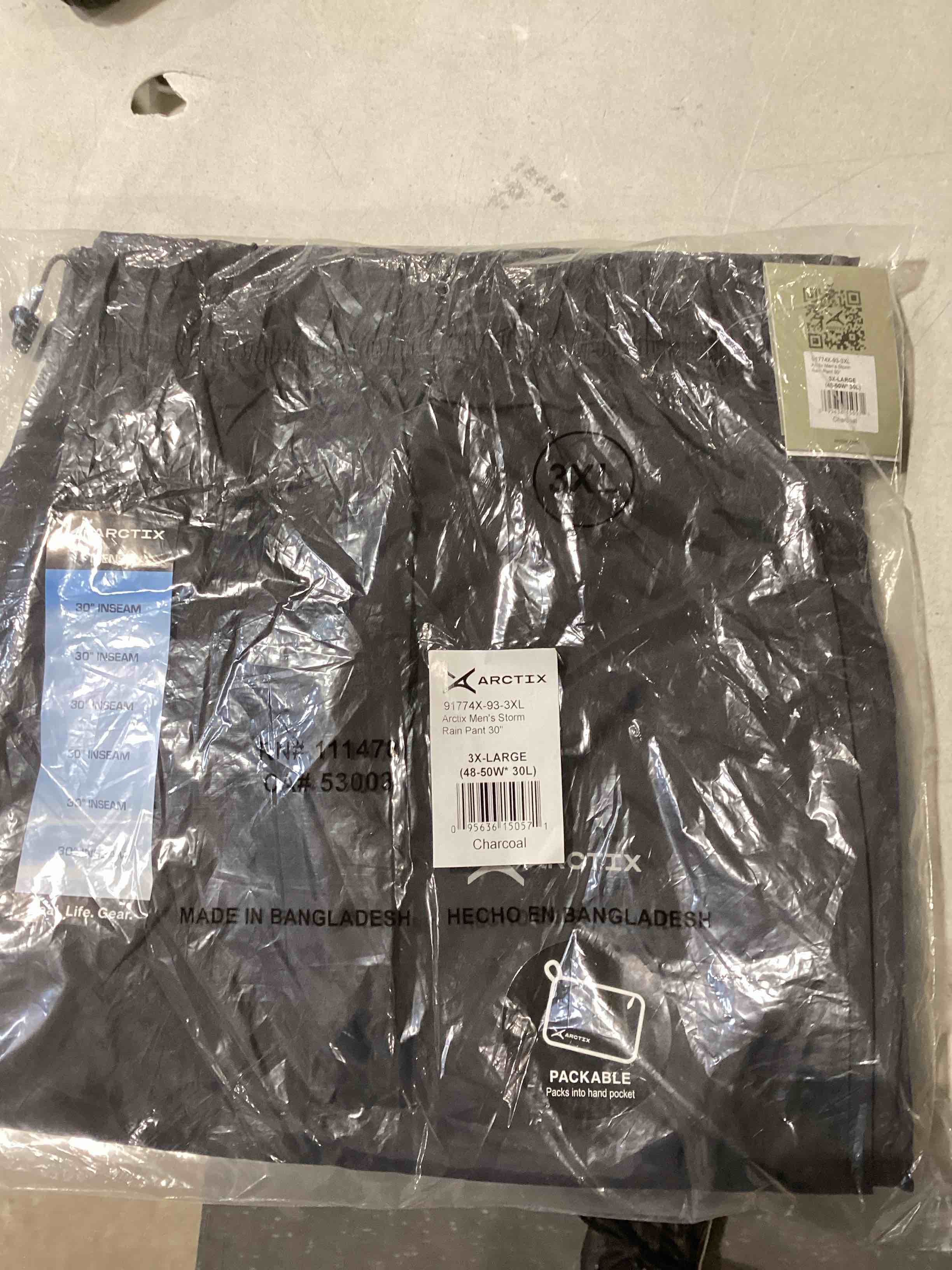 Arctix Men's Storm Rain Pant, Charcoal, X-Large/28 Inseam