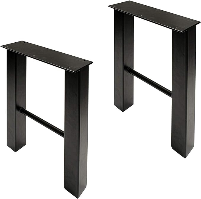 7penn Industrial Metal Outdoor Table Legs 2 Piece Set In Black - 28 Inch Stee...