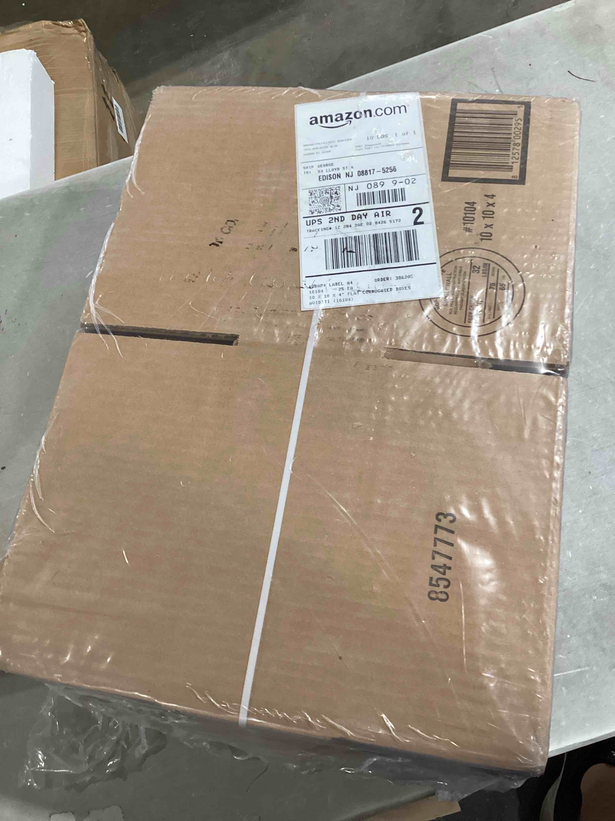 10 x 10 x 4  Flat Corrugated Boxes - 25 Per Bundle