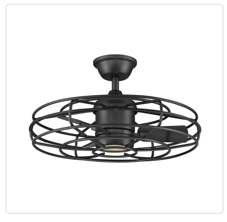 Home Decorators Collection Heritage Point 25 in. Indoor/Outdoor Matte Black Fandelier Ceiling Fan with Adjustable White LED with Remote Included