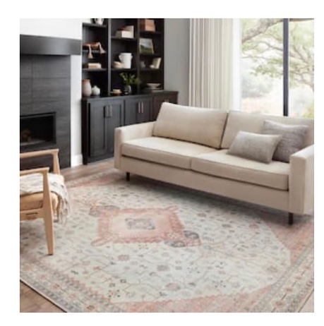 Home Decorators Collection Leesa Ivory/Rust 7 Ft. 6 In. x 9 Ft. 6 In. Vintage Boho Printed Area Rug