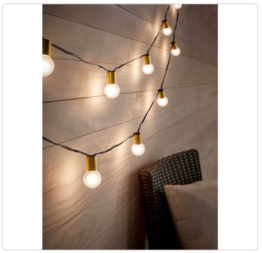 Hampton Bay 12-Light 12 ft. Indoor/Outdoor Gold Socket Plug-In String Light with Incandescent Bulbs Included