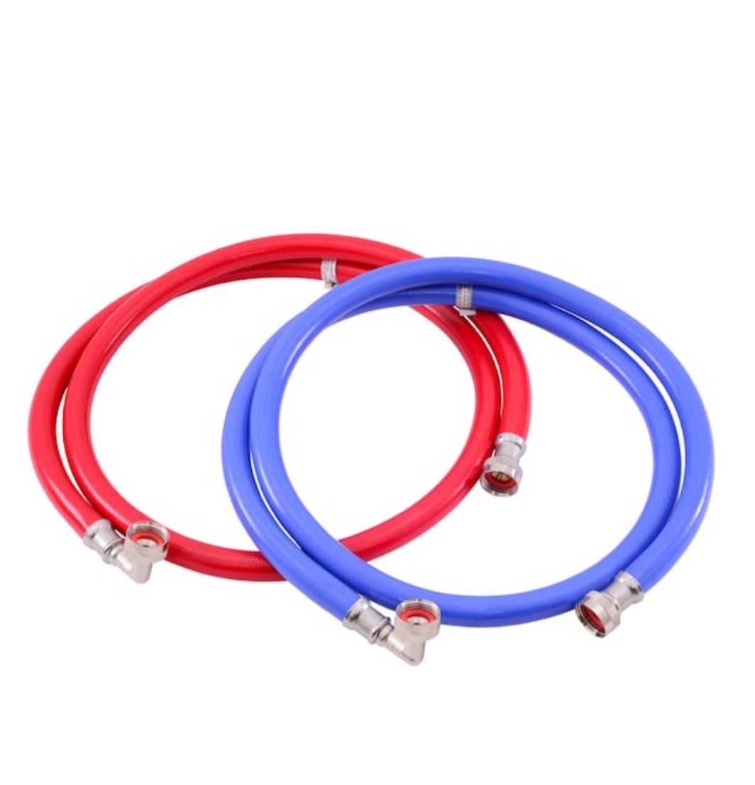 EASTMAN 2-Pack 6-ft 3/4-in Hose Thread Inlet x 3/4-in Hose Thread Outlet Braided Stainless Steel Washing Machine Fill Hose