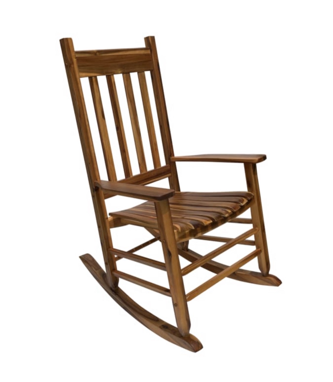 Style Selections Wood Frame Rocking Chair with Slat Seat