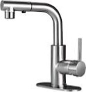 HUAHUALALA Bathroom Sink Faucet with Pull Out Sprayer for Sink 1 Hole,Brass Single Handle for Hot and Cold Water Vanity Basin Faucet,Three Water Flow Modes with Rotating Spout, Chrome