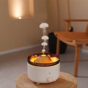 Diffusers for Essential Oils Large Room: Cool-Looking Jellyfish Mist(Watch the Video) YJY 350ml Cute Aromatherapy Diffuser for Home Bedroom, Long Last 12 Hours, Ultrasonic, Auto Off, Volcano Light v28