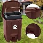 Tebiete Dog Poop Trash Can 15L Gallon Brown 