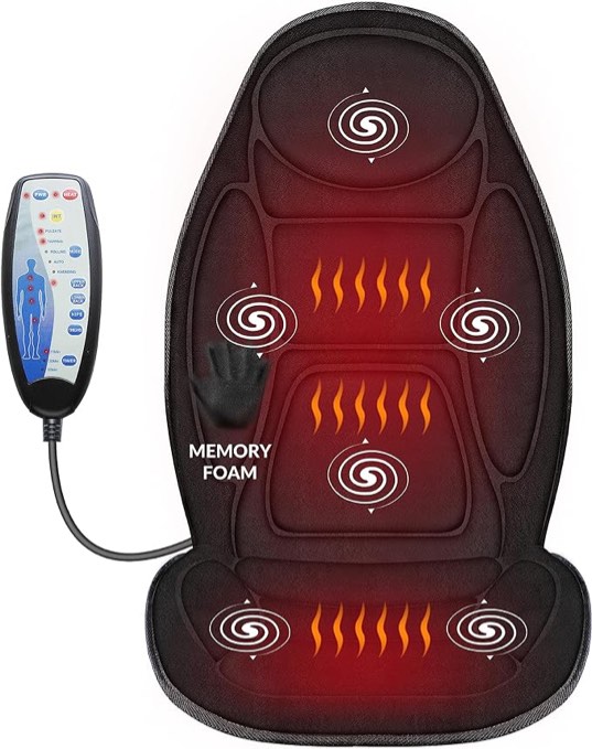 CILI Massage Chair Pad,Back Massage with Heat,Massage Pad with 10 Vibration Motors,30-60-90 Minutes Heating Options,Chair Massager for Office Chair, Massage Chair for Home Office Use (Black)