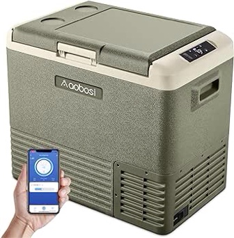 AAOBOSI 12 Volt Car Refrigerator 53 Quart (50L) RV Portable Refrigerator Freezer WIFI APP Control Car Fridge Cooler -4?-68? Electric Compressor Cooler 12/24V DC 100-240V AC Travel Refrigerator