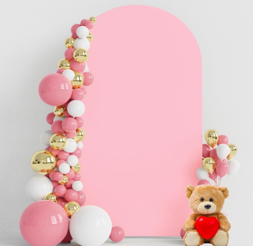 Fomcet Wedding Arch Cover Fabric Pink Spandex Fitted 7.2FT & 6FT Arch Cover Chiara Backdrop Cover for Wedding Ceremony Birthday Party Baby Shower Reception Decoration